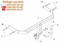 Тягово-сцепное устройство (фаркоп) Volkswagen Polo (6R) (hatchback) (2009-2017)