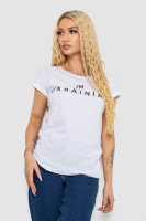 Футболка жіноча з патріотичним принтом, колір білий, 244R2213
