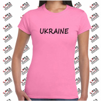 Футболка «UKRAINE» жіноча, рожева