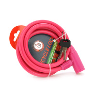 Замок велосипедный на ключе YT8121, длина 10*1200мм, Mix color