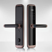 Умный дверной замок кодовый с отпечатком пальца и ключ-картой KHS-X06 ,бронзовый