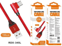 Кабель USB/TYPE-C REDDAX RDX-345 L круглий тканинний RED (1 м)