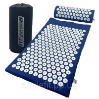 Масажний килимок Easyfit з подушкою (аплікатор Кузнєцова) Синій з білим