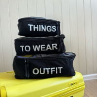 Набор ORGANIZE для вещей в чемодан из 3 сумок (черный)