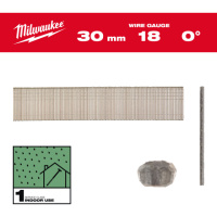 Цвяхи оцинковані вкриті смолою з Т-образною головкою MILWAUKEE, 18G/0 градусів/30мм, (5000шт)