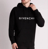Худі зима/осінь фліс Givenchy Paris колір чорний