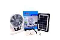 Портативний вентилятор акумуляторний з сонячною батареєю 4в1 (606)