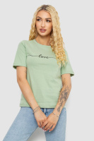 Футболка жіноча з принтом, колір оливковий, 241R133