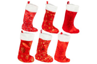 Сапог для подарков красный флоковый 180мм х 380мм (90049)