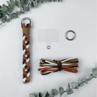 Набор макраме для вязания и плетения брелока «Косичка» для ключей цвет белый,оранжевый, 2 оттенка коричневого