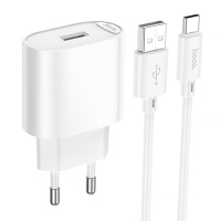 МЗП Hoco C109A Fighter 10.5W (1USB-A) + кабель USB to Type-C