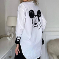 Подовжена жіноча блуза «Michelle» оптом | Норма і батал | Розпродаж моделі Білий, 50-52