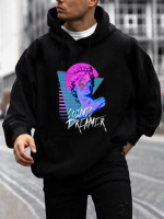 Худі чорне з ДТФ (оверсайз) | 66-150