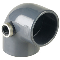 Коліно ПВХ Hidroten «AIR L» 1001619, 90°, з металевим кільцем, d90