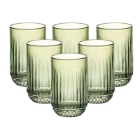 Набор стаканов 6 штук 450 мл стеклянные зеленый HP4146
