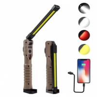 Фонарь WORKLIGHT-WL-08-XPE+COB (white+yellow+red), power bank, Li-Ion аккум., поворот180º+180º, магнит, зажим, крюк, ЗУ Type-C