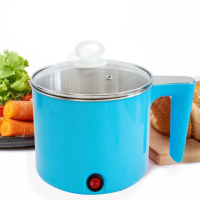 Маленькая кастрюля электрическая Cooking Pot YS-402 600W Голубая дорожная электрокастрюля на 1.5 л