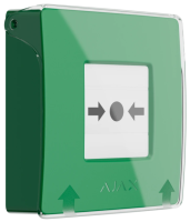 Беспроводная настенная кнопка для активации пожарной тревоги вручную Ajax ManualCallPoint Green