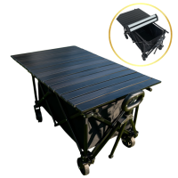 Столешница для кемпинговой тележки 78×45 см складная для отдыха на природе пикника рыбалки железная под обеденную зону, черный