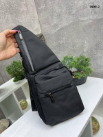 Чорна водовідштовхуюча чоловіча сумка-слінг з великою кількістю кишень (1809)