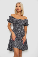 Сукня софт з принтом 230R01005, колір чорний, 230R0105