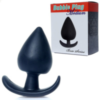 Чорний анальний плаг «Bubble Plug Medium» від Boss Series (довжина 8.5 см, діаметр 4 см)
