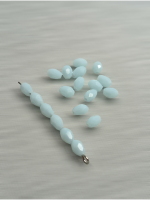 Хрустальные бусины*капля*/ 4*6 мм/ голубой матовый/ 1 шт