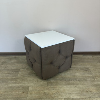 Пуф-трансформер 5в1 Остин-1 со столиком велюр коричневый/белая аляска 1-3-9005