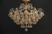 Хрустальная люстра SVLIGHT трехламповая N51003/3 золото+янтарь