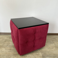 Пуф-трансформер 5в1 Остин-4 со столиком велюр красный/черный 4-5-9005