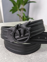 Ремінь жіночий PINKO лінійний чорний мат