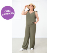 Літній жіночий костюм з широкими брюками «Ясмін» оптом | Батал | Розпродаж моделі