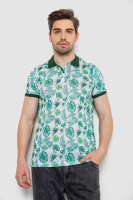 Поло чоловіче з принтом, колір зелено-молочний, 247R311