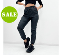 Штани-джогери з екошкіри «Bennett» оптом | Батал | Розпродаж моделі