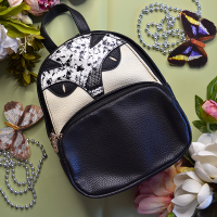 Жіночий шкіряний рюкзак «Сова» Білий