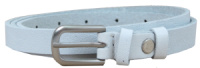 Жіночий шкіряний поясок, ремінь Skipper білий 1,5 см