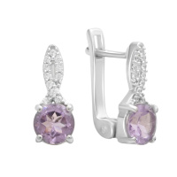 Серебряные серьги CatalogSilver с натуральным аметистом 1.634ct (2179290)