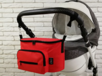 Сумка-органайзер Z&D Smart для коляски (Красный). Удобная универсальная сумка для коляски с длинной ручкой в комплекте