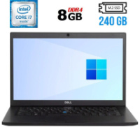 Ультрабук Dell Latitude 7480 / 14« (1920x1080) IPS / Intel Core i7-6600U (2 (4) ядра по 2.6 - 3.4 GHz) / 8 GB DDR4 / 240 GB SSD M.2 / Intel HD...