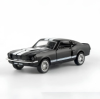Ford Mustang металлическая игрушечная машинка черного цвета 13 см с открывающимися дверями и прорезиненными колесами