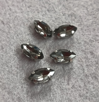 Страз(стекло) в оправе/ 5×10мм/ графит/ 5 шт