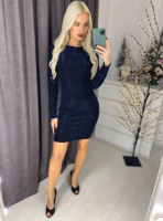 Вечірнє плаття з люрексом «Minor» | Розпродаж моделі 44, Темно-синій