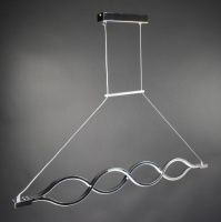 Люстра светодиодная подвесная LED светильник для квартиры на потолок лэд 27441 Хром 30-110х6х102 см.