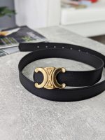 Ремінь жіночий Celine  spring чорний+золото