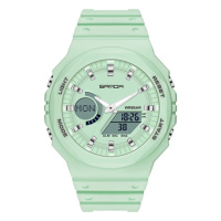 Жіночий спортивний годинник Sanda 6016 Mint з підсвічуванням та водозахистом 5 ATM