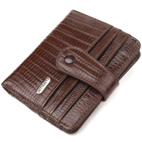 Фактурний гаманець для чоловіків з натуральної шкіри 721691 Коричневий