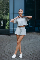 Костюм жіночий топ з шортами меланж