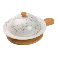 Масленка фарфоровая 25*18,5*9 см на бамбуковой подставке HP-1224