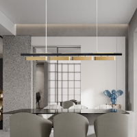 Люстра светодиодная подвесная LED светильник для квартиры на потолок лэд 26432 Черный 15-180х8х140 см.