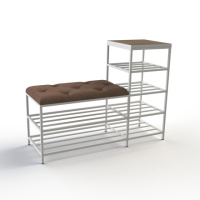 Банкетка для обуви Барселона-1 100см велюр коричневый/риголетто темный 1-1-9003